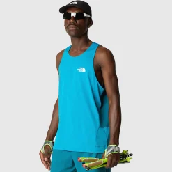 Cheap The North Face Débardeur De Course Summit High Trail Run Pour Homme Sapphire Slate-Blue Moss