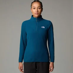Hot The North Face Polaire à Col Zippé 100 Glacier Pour Femme Midnight Petrol