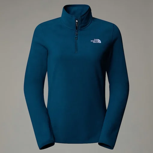 Hot The North Face Polaire à Col Zippé 100 Glacier Pour Femme Midnight Petrol