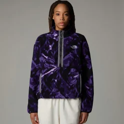 Fashion The North Face Polaire à Col Zippé TNF Fleeski Pour Femme Peak Purple 3D Summit Mesh Print