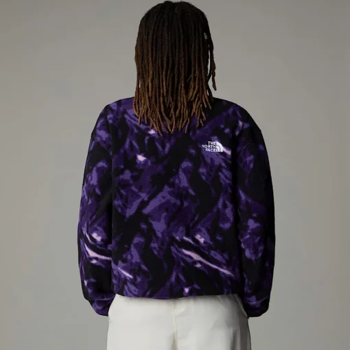 Fashion The North Face Polaire à Col Zippé TNF Fleeski Pour Femme Peak Purple 3D Summit Mesh Print