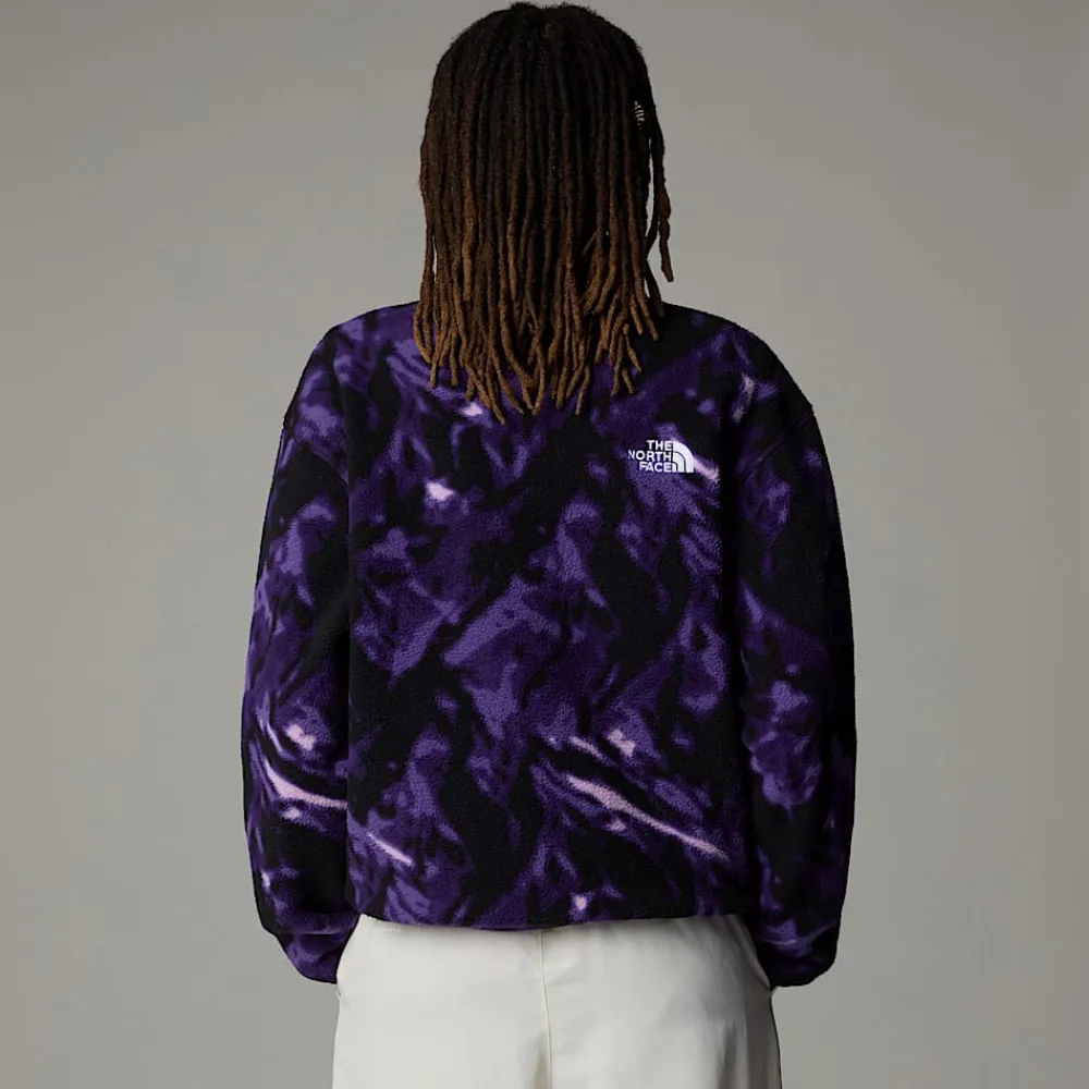 Fashion The North Face Polaire à Col Zippé TNF Fleeski Pour Femme Peak Purple 3D Summit Mesh Print
