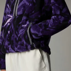 Fashion The North Face Polaire à Col Zippé TNF Fleeski Pour Femme Peak Purple 3D Summit Mesh Print