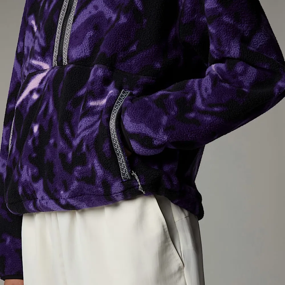 Fashion The North Face Polaire à Col Zippé TNF Fleeski Pour Femme Peak Purple 3D Summit Mesh Print