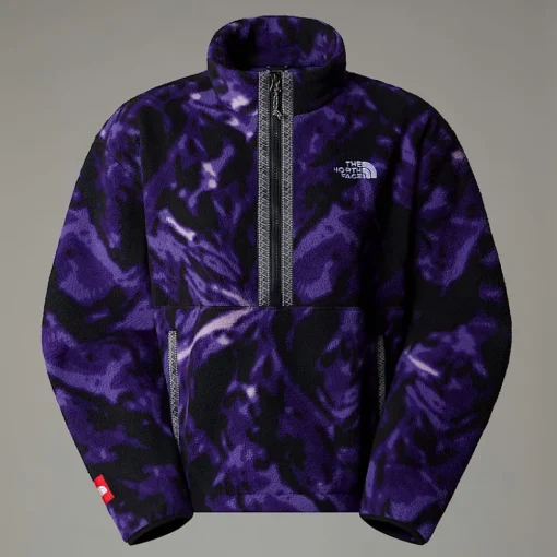Fashion The North Face Polaire à Col Zippé TNF Fleeski Pour Femme Peak Purple 3D Summit Mesh Print