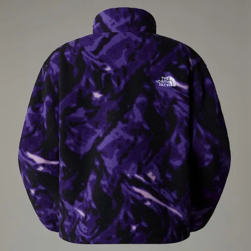 Fashion The North Face Polaire à Col Zippé TNF Fleeski Pour Femme Peak Purple 3D Summit Mesh Print