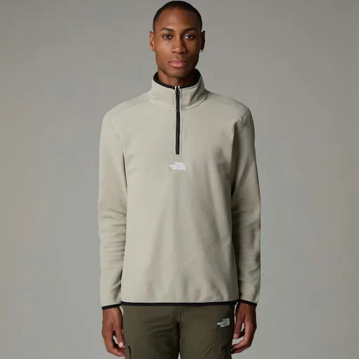 Fashion The North Face Polaire à Col Zippé Glacier Pour Homme Clay Grey
