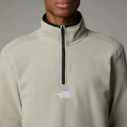 Fashion The North Face Polaire à Col Zippé Glacier Pour Homme Clay Grey