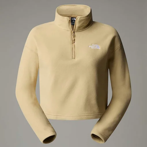 Cheap The North Face Polaire Courte à Col Zippé 100 Glacier Pour Femme Khaki Stone