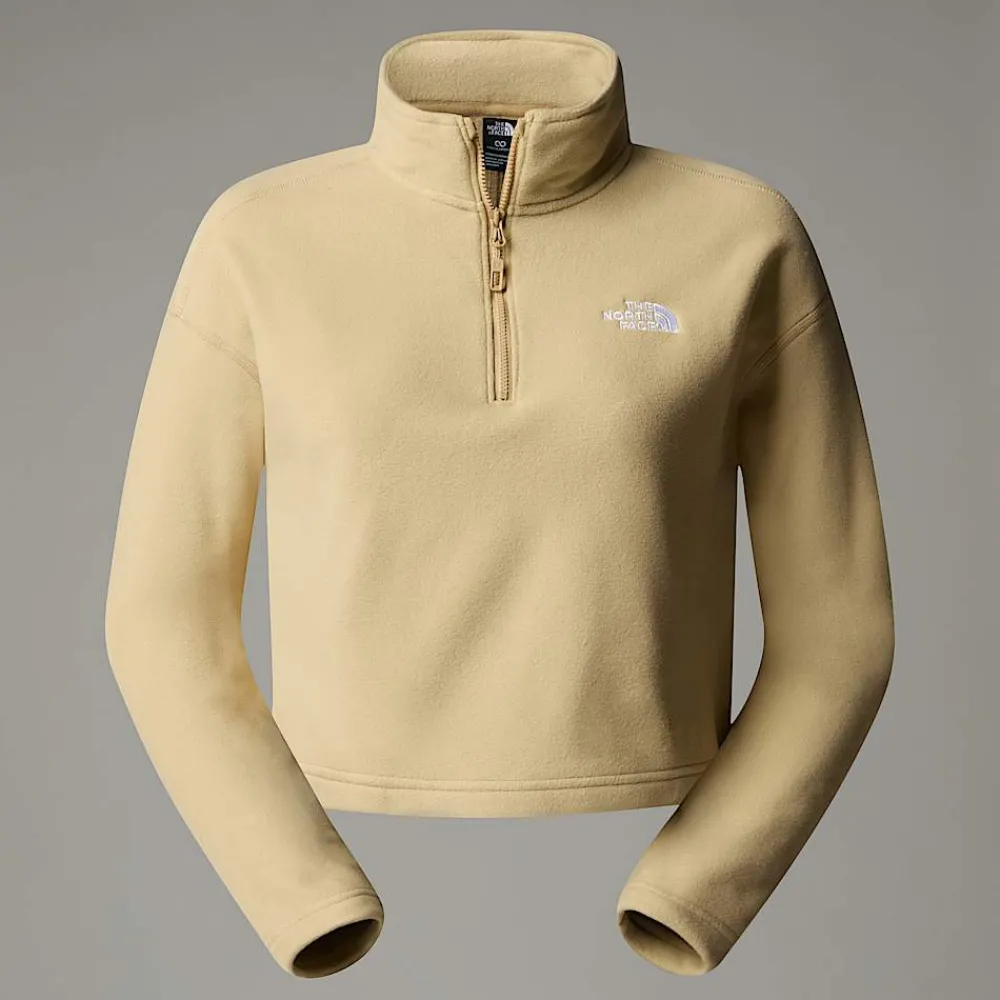 Cheap The North Face Polaire Courte à Col Zippé 100 Glacier Pour Femme Khaki Stone