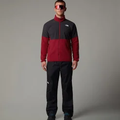 Discount The North Face Polaire épaisse Zippée Glacier Pour Homme Garnet Red-Asphalt Grey