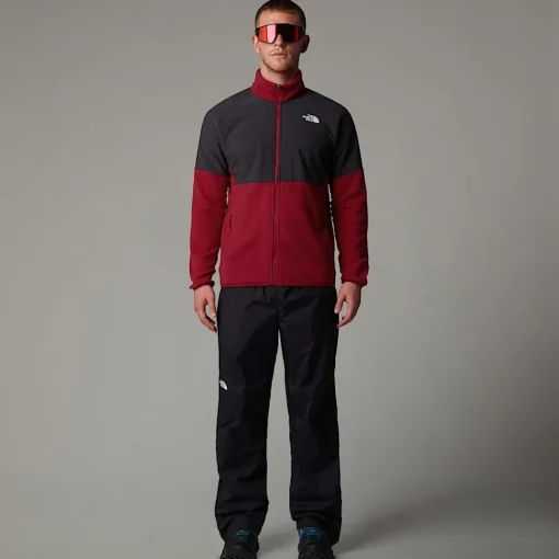 Discount The North Face Polaire épaisse Zippée Glacier Pour Homme Garnet Red-Asphalt Grey