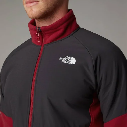 Discount The North Face Polaire épaisse Zippée Glacier Pour Homme Garnet Red-Asphalt Grey