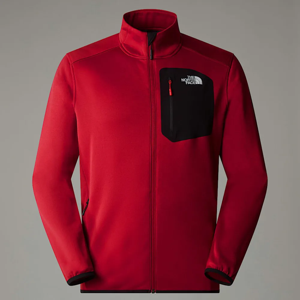 New The North Face Polaire Zippée Crest Pour Homme Garnet Red-TNF Black