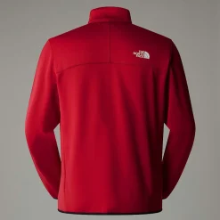 New The North Face Polaire Zippée Crest Pour Homme Garnet Red-TNF Black