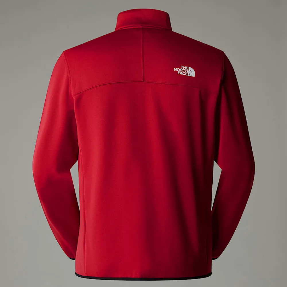 New The North Face Polaire Zippée Crest Pour Homme Garnet Red-TNF Black