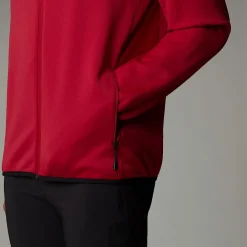 New The North Face Polaire Zippée Crest Pour Homme Garnet Red-TNF Black