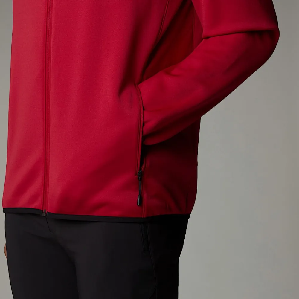 New The North Face Polaire Zippée Crest Pour Homme Garnet Red-TNF Black