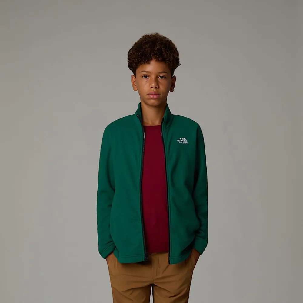 Fashion The North Face Polaire Zippée Glacier Pour Enfant Evergreen