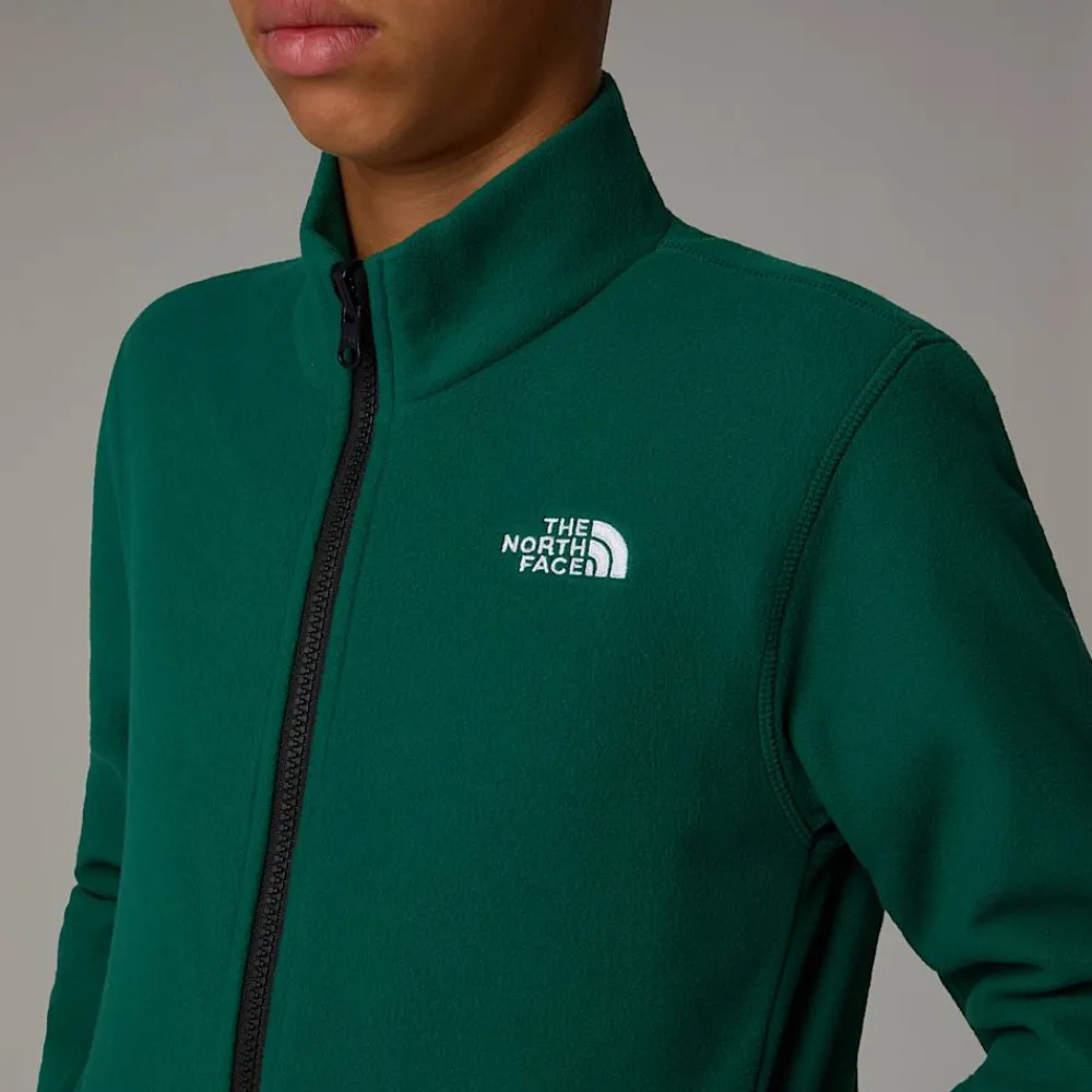 Fashion The North Face Polaire Zippée Glacier Pour Enfant Evergreen
