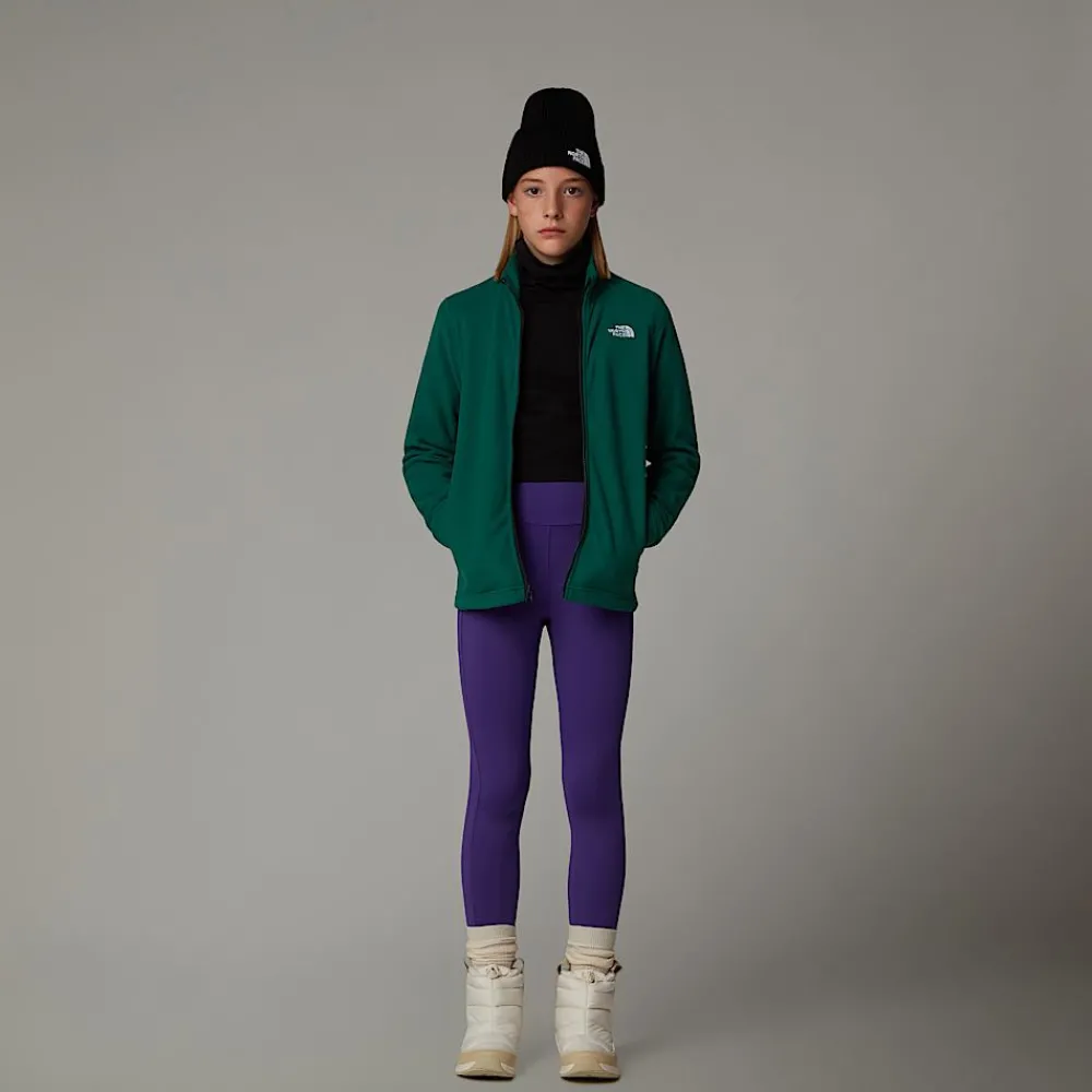 Fashion The North Face Polaire Zippée Glacier Pour Enfant Evergreen