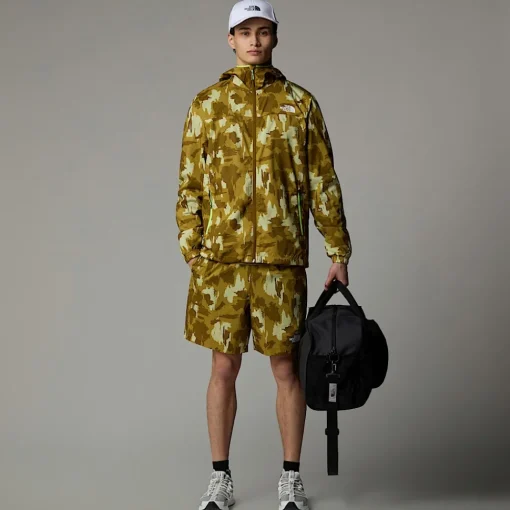 Clearance The North Face Short Imprimé 24/7 18 cm Mountain Athletics Pour Homme Amber Green Painted Mountains Print
