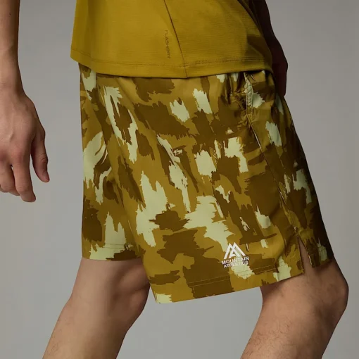 Clearance The North Face Short Imprimé 24/7 18 cm Mountain Athletics Pour Homme Amber Green Painted Mountains Print