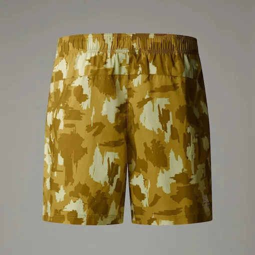 Clearance The North Face Short Imprimé 24/7 18 cm Mountain Athletics Pour Homme Amber Green Painted Mountains Print
