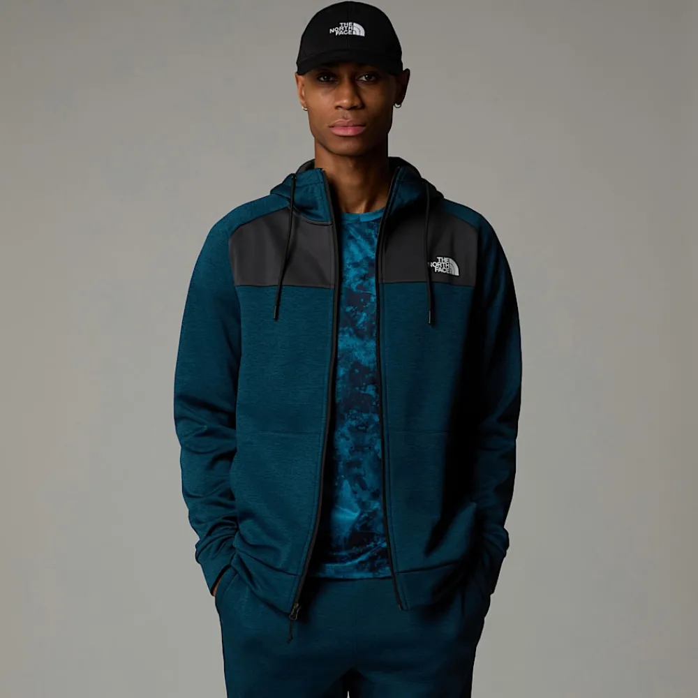 Sale The North Face Sweat à Capuche Zippé Reaxion Pour Homme Midnight Petrol Dark Heather-Asphalt Grey
