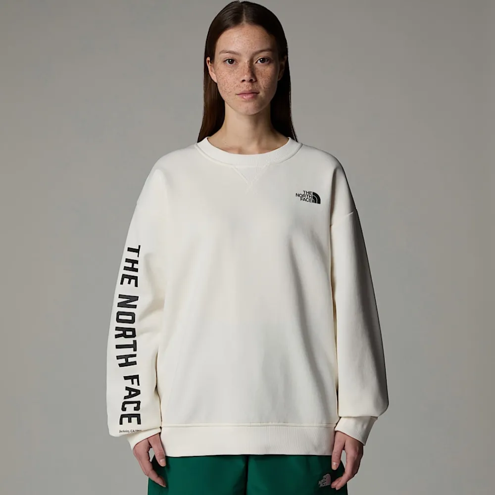 New The North Face Sweat Varsity Graphic Pour Femme White Dune