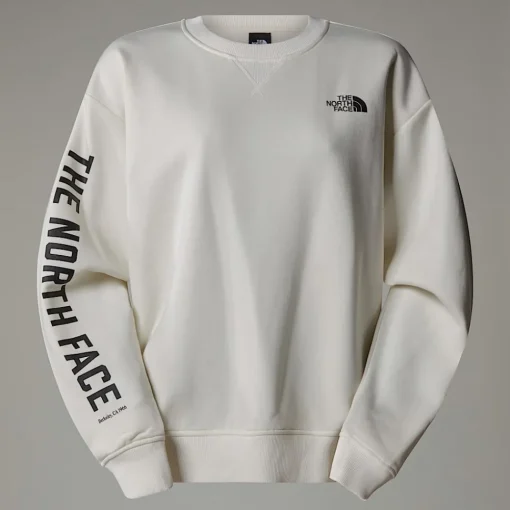 New The North Face Sweat Varsity Graphic Pour Femme White Dune