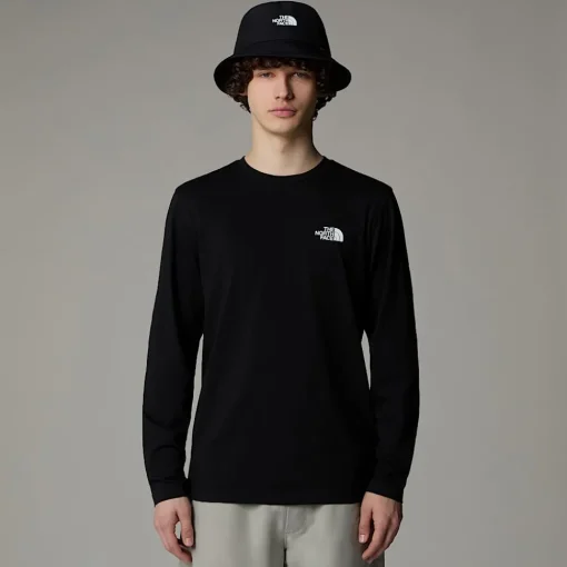 Cheap The North Face T-shirt à Manches Longues Simple Dome Pour Homme TNF Black