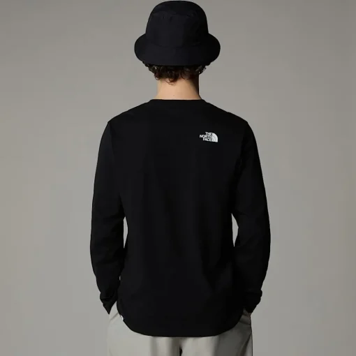 Cheap The North Face T-shirt à Manches Longues Simple Dome Pour Homme TNF Black