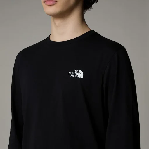 Cheap The North Face T-shirt à Manches Longues Simple Dome Pour Homme TNF Black