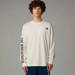Discount The North Face T-shirt à Manches Longues Varsity Graphic Pour Homme White Dune