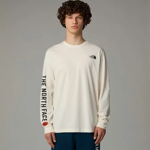 Discount The North Face T-shirt à Manches Longues Varsity Graphic Pour Homme White Dune
