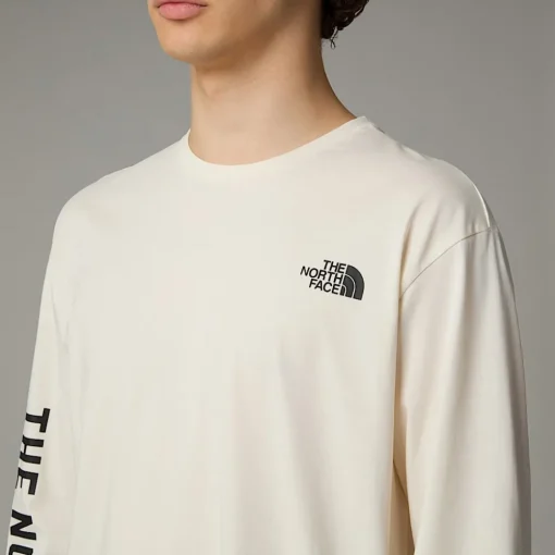 Discount The North Face T-shirt à Manches Longues Varsity Graphic Pour Homme White Dune