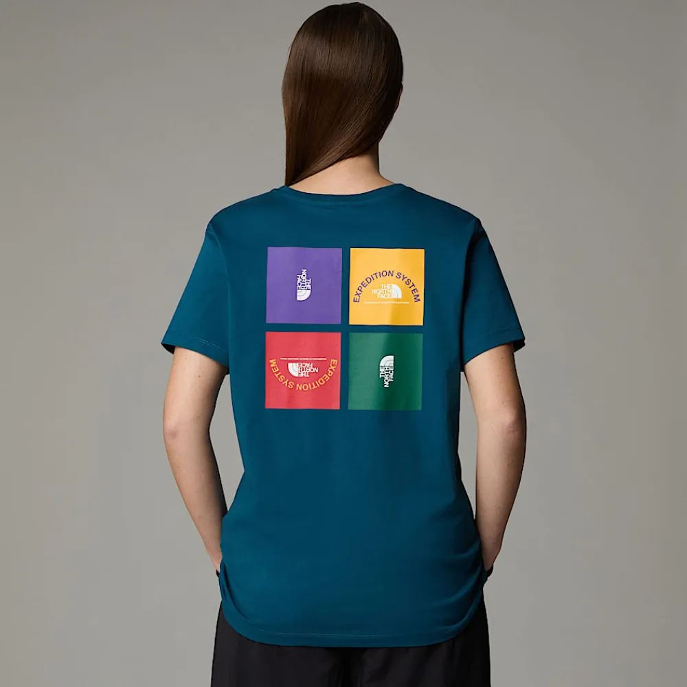 New The North Face T-shirt Anniversary Pour Femme Midnight Petrol