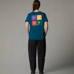 New The North Face T-shirt Anniversary Pour Femme Midnight Petrol