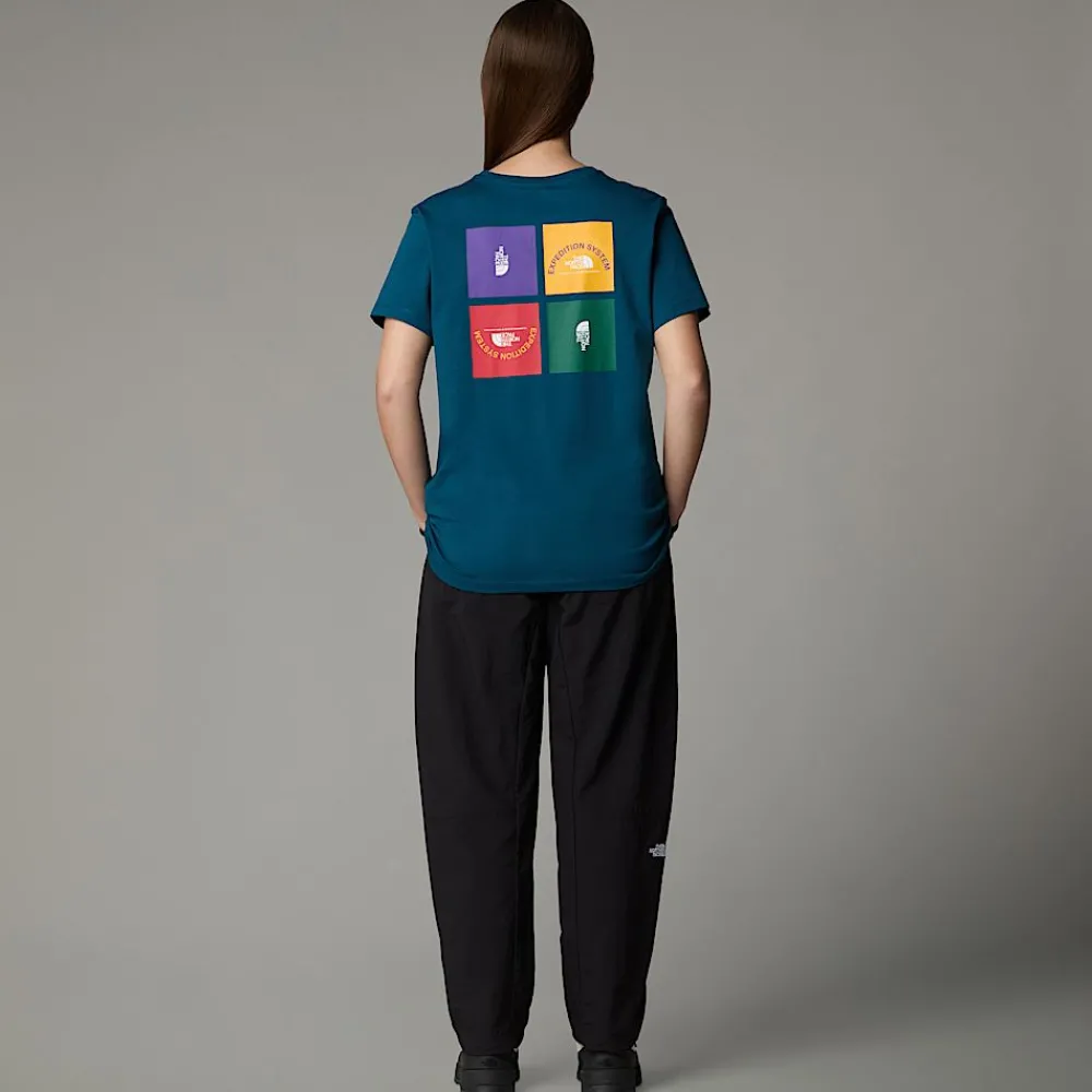 New The North Face T-shirt Anniversary Pour Femme Midnight Petrol