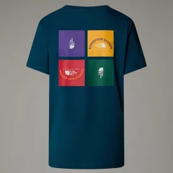 New The North Face T-shirt Anniversary Pour Femme Midnight Petrol