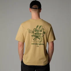 Fashion The North Face T-shirt Décontracté Cartoon Pour Homme Khaki Stone - Terrarium Green