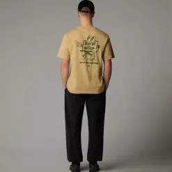 Fashion The North Face T-shirt Décontracté Cartoon Pour Homme Khaki Stone - Terrarium Green