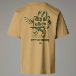 Fashion The North Face T-shirt Décontracté Cartoon Pour Homme Khaki Stone - Terrarium Green