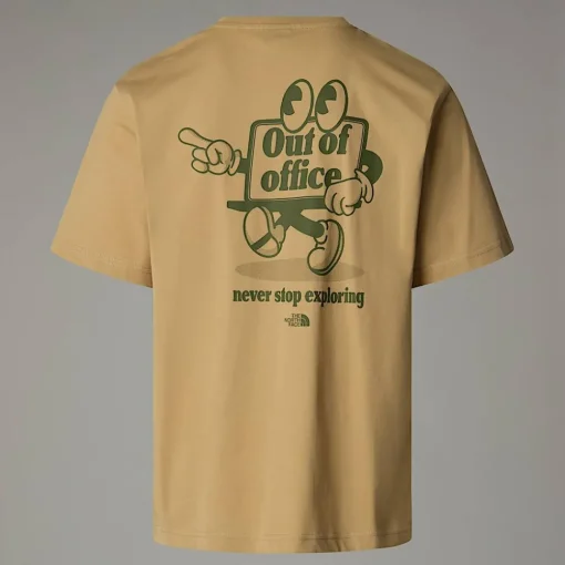 Fashion The North Face T-shirt Décontracté Cartoon Pour Homme Khaki Stone - Terrarium Green