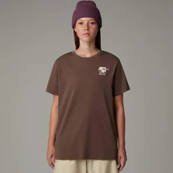 Shop The North Face T-shirt Décontracté Cartoon Pour Femme Smokey Brown-White Dune