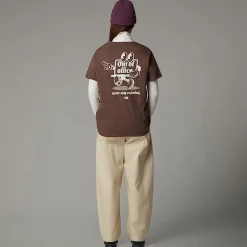 Shop The North Face T-shirt Décontracté Cartoon Pour Femme Smokey Brown-White Dune