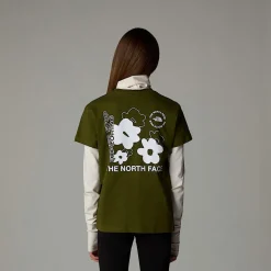 Outlet The North Face T-shirt Décontracté Flower Graphic Pour Fille Forest Olive
