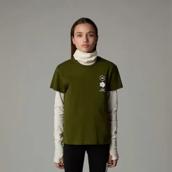 Outlet The North Face T-shirt Décontracté Flower Graphic Pour Fille Forest Olive