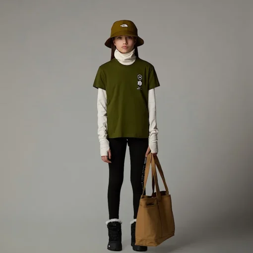 Outlet The North Face T-shirt Décontracté Flower Graphic Pour Fille Forest Olive